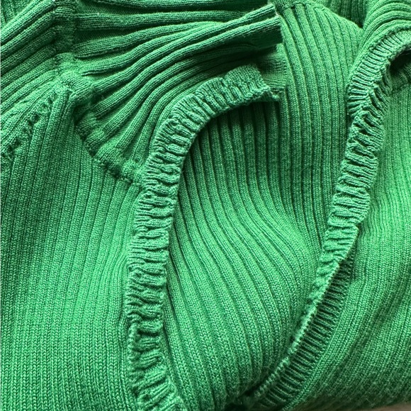 Free People Emerald Ribbed Button-Up Sweater Top Size Medium - Picture 4 of 6